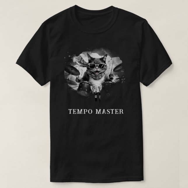 Camiseta *~* Guay Cat AP91 DRUMMER Percussionist Retro (Diseño del anverso)
