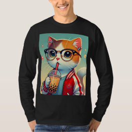 Camiseta Guay Cat bebiendo boba