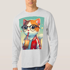 Camiseta Guay Cat bebiendo boba