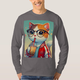 Camiseta Guay Cat bebiendo boba