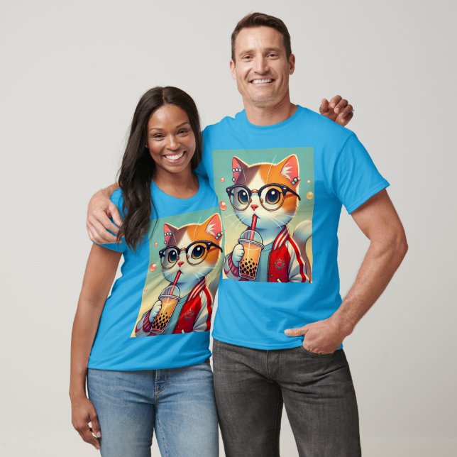 Camiseta Guay Cat bebiendo boba (Unisexo)