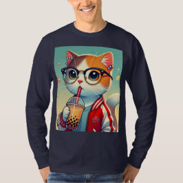 Camiseta Guay Cat bebiendo boba
