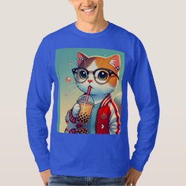 Camiseta Guay Cat bebiendo boba