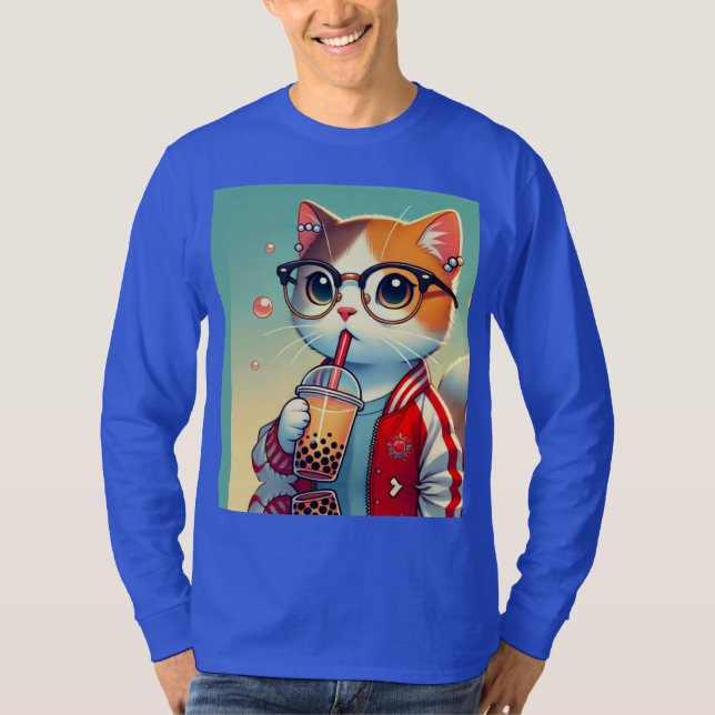 Camiseta Guay Cat bebiendo boba (Anverso)