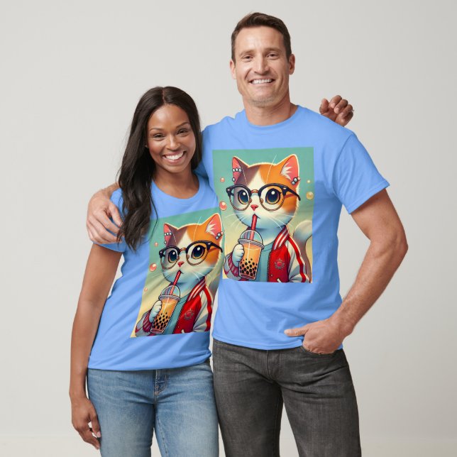 Camiseta Guay Cat bebiendo boba (Unisexo)