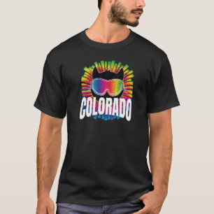 Camiseta Guay Cat Colorado Rainbow Ski Kitty Ski Goggles Co