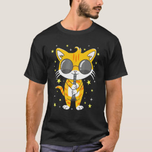 Camiseta Guay Cat Juega A Mascotas Clarinet Con Instrumento