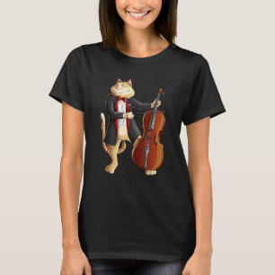 Camiseta Guay Cat Jugando Cello Funny Kitten Instrumento Pl