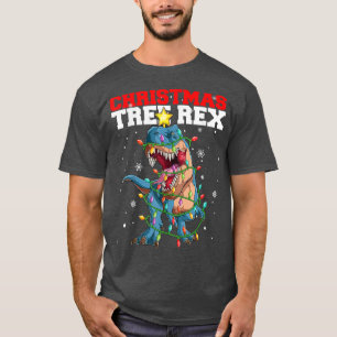 Camiseta Guay Christmas Tree Dinosaur Fairy Lights Christma