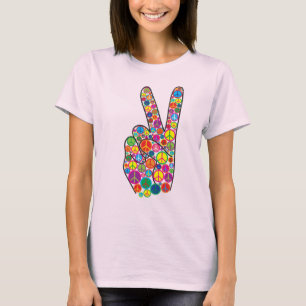 Camiseta Guay, colorido, y signos de la paz maravillosos