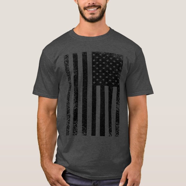Camiseta Guay con la bandera estadounidense blanca y negra  (Anverso)