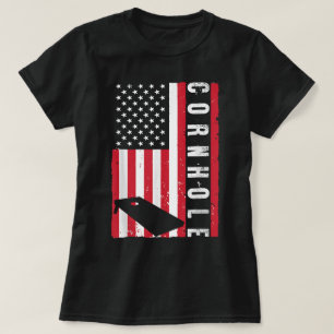 Camiseta Guay Cornhole Art American Flag Corn Hole Player