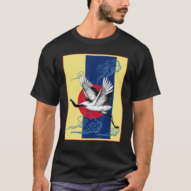 Camiseta Guay Crane Bird Artwork Danza De Crane Japanese Re (Anverso)
