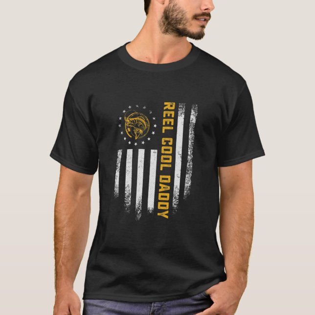 Camiseta Guay Daddy Funny Fish Reel de la bandera estadouni (Anverso)