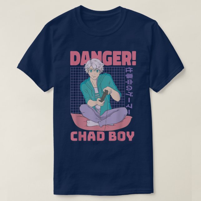 Camiseta Guay Danger Anime Boy,Legendario Chad Gamer Boy Te (Diseño del anverso)