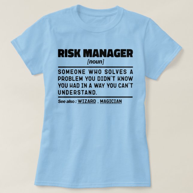 Camiseta Guay de administración de proyectos nuevos de Risk (Diseño del anverso)