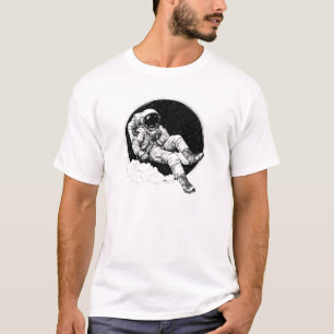 Camiseta Guay de astronauta negro retro