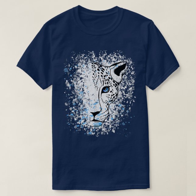 Camiseta Guay de Snow Leopard Blue Eyes Leopard (Diseño del anverso)