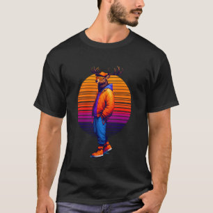Camiseta Guay Deer Moderno Estilo Urbano Sunset Retro Art