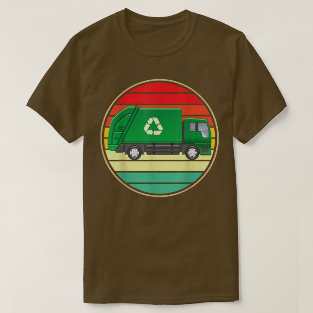 Camiseta Guay del camión de basura verde retro (Diseño del anverso)