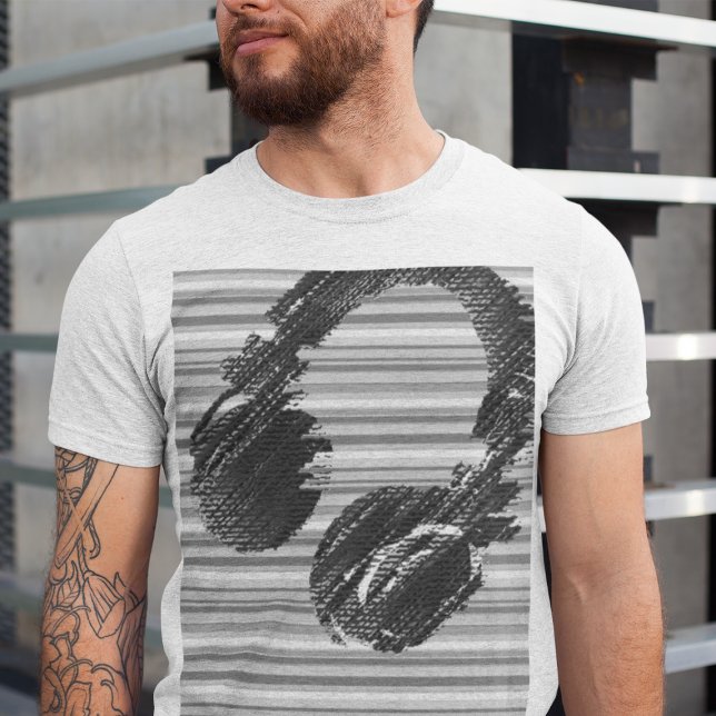 Camiseta Guay dj Auricular Grayish Music (cool headphone tee)