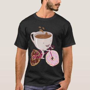 Camiseta Guay Donut Coffee Bicycle Hand Drawn Premium