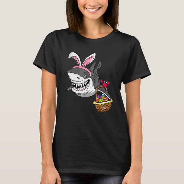 Camiseta Guay Easter Shark Easter Basket Bunny Ears Happy E (Anverso)