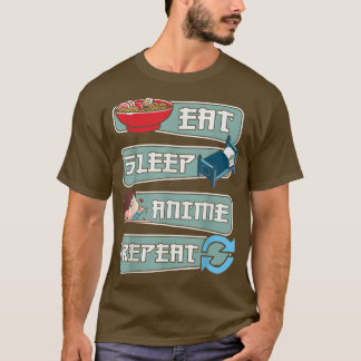 Camiseta Guay Eat Sleep Anime Repetir el gráfico Ramen japo