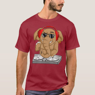 Camiseta Guay Elephant DJ Funny Fiesta Mezclador de Música 