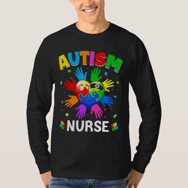 Camiseta Guay Enfermero Autismo Conciencia El rompecabezas  (Anverso)