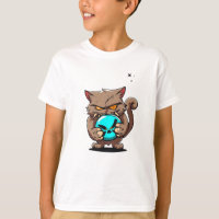 Guay Evil Brown Cat Yellow Eye Dark Star Blue Ball