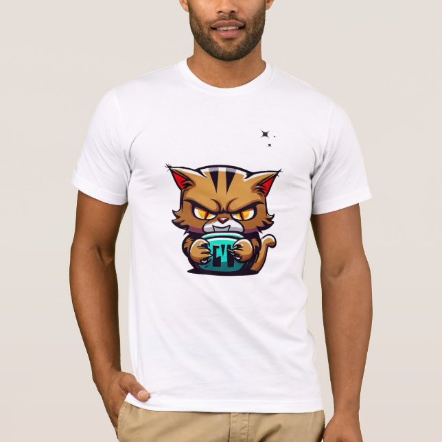 Camiseta Guay Evil Brown Cat Yellow Eye Dark Star Blue Ball (Anverso)