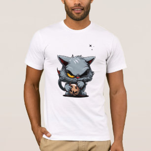 Camiseta Guay Evil Gray Cat Yellow Eye Dark Stars