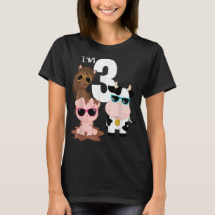 Camiseta Guay Farm Animals 3 años Fiesta de cumpleaños