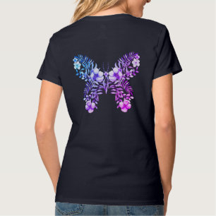 Camiseta Guay Floral Butterfly Design Monograma Shirt V-Cue