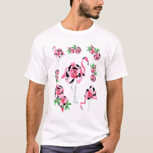 Camiseta Guay Floral verano Novedad de flamencos rosados Gr