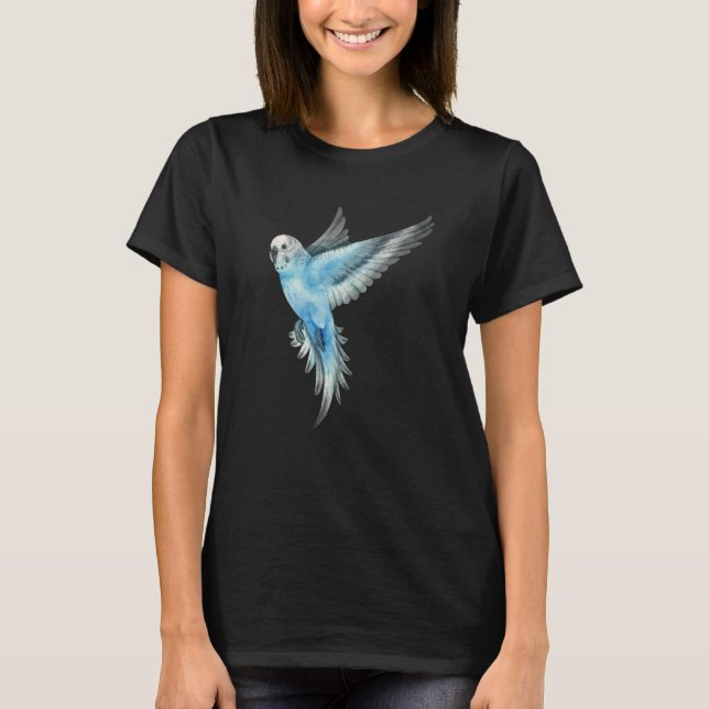 Camiseta Guay Flying Wings Blue Parakeet Budgie Bird Tropic (Anverso)