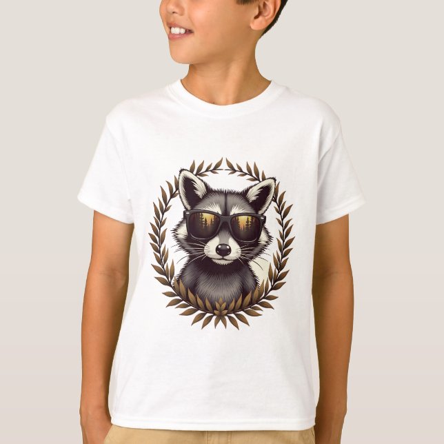 Camiseta Guay Forest Raccoon en una ilustración de gafas de (Anverso)