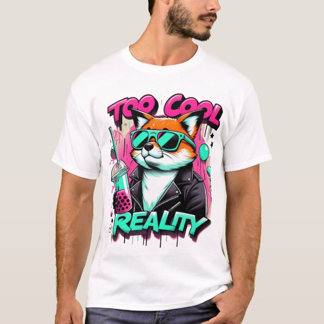 Camiseta Guay Fox con gafas de sol y té de burbuja (Anverso)