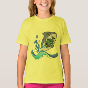 Camiseta Guay Funny graphic design love vegetarian shark