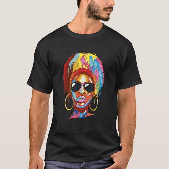 Camiseta Guay Gafas de sol Mujer negra Agua afroamericana (Anverso)
