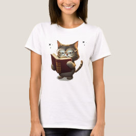 Camiseta Guay Gatos Con Gafas Leer Libro