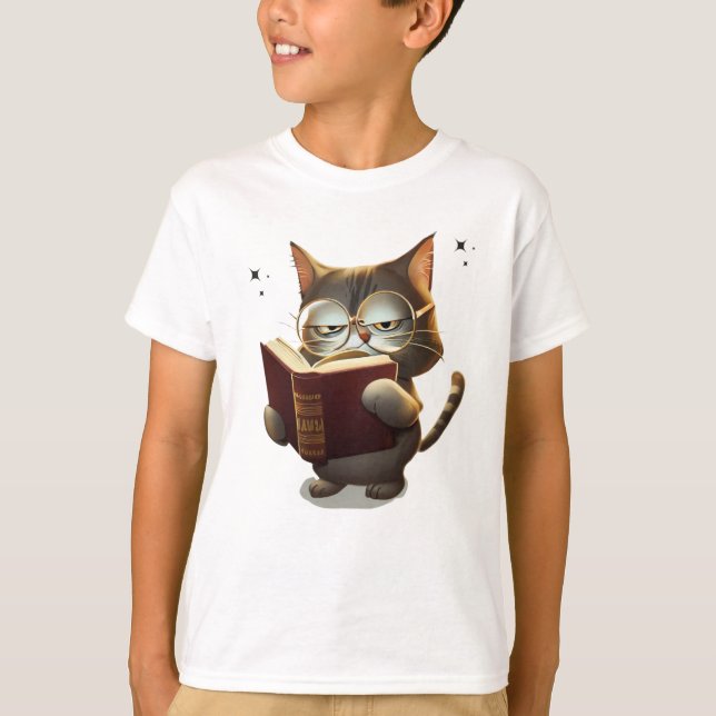Camiseta Guay Gatos Con Gafas Leer Libro (Anverso)