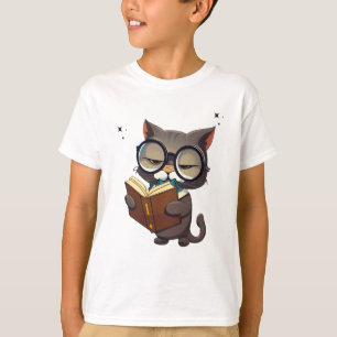 Camiseta Guay Gatos Con Gafas Leer Libro