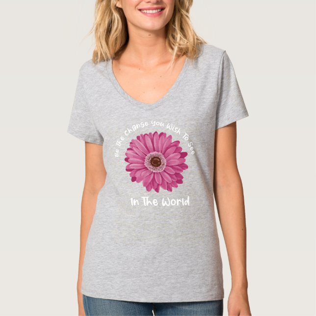Camiseta Guay Gerbera Daisy Lover Es El Cambio Que Haces (Anverso)