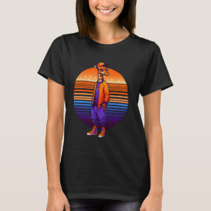 Camiseta Guay Giraffe Moderno Estilo Urbano Sunset Arte Ret