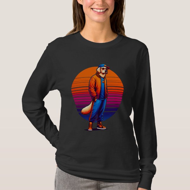 Camiseta Guay Golden Retriever Dog Modern Urban Style Sunse (Anverso)