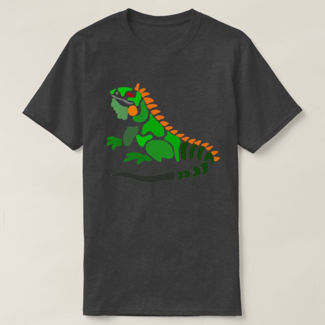 Camiseta Guay Graciosa Artsy Green Iguana Resumen Arte  (Diseño del anverso)