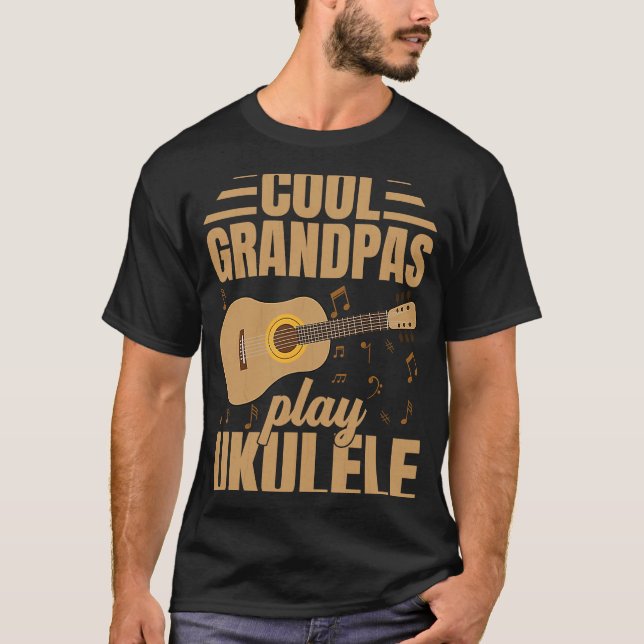 Camiseta Guay Grandpas Reproduce Gráfico De Música De Ukule (Anverso)