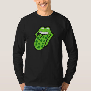 Camiseta Guay Green Lips Lucky Shamrock Irish C St Patrick'